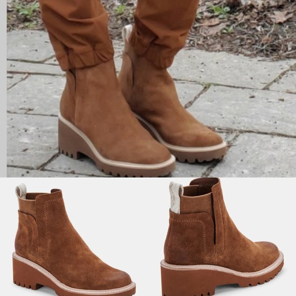 Dolce + Vita Huey H20 brown suede boots  *waterproof* NIB - Picture 2 of 5